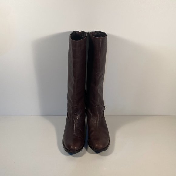 Aquatalia Brown Leather Tall Boots Women 8.5 - Picture 4 of 8